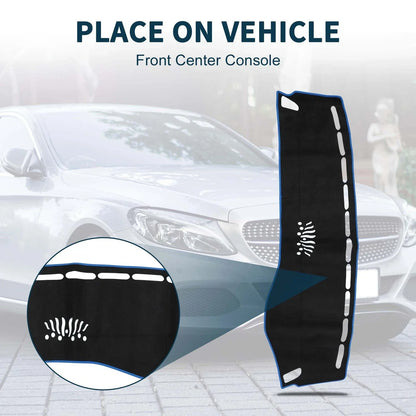 Dashboard Cover Mat for Mercedes Benz GLC Sun Protector Pad Black Blue