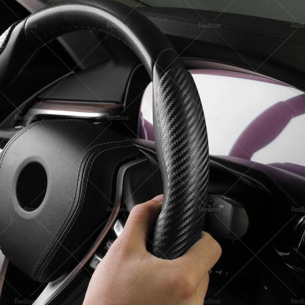 Black Carbon Fiber Steering Wheel Booster Cover for Car Accessories