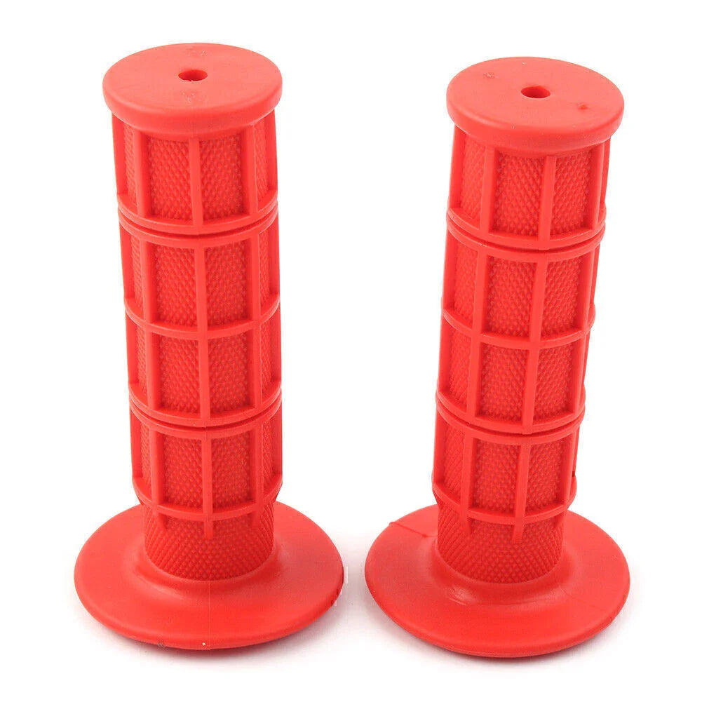 Red Rubber 7/8" & 1" Pro Hand Grips for ATV MX Dirt Bike Enduro