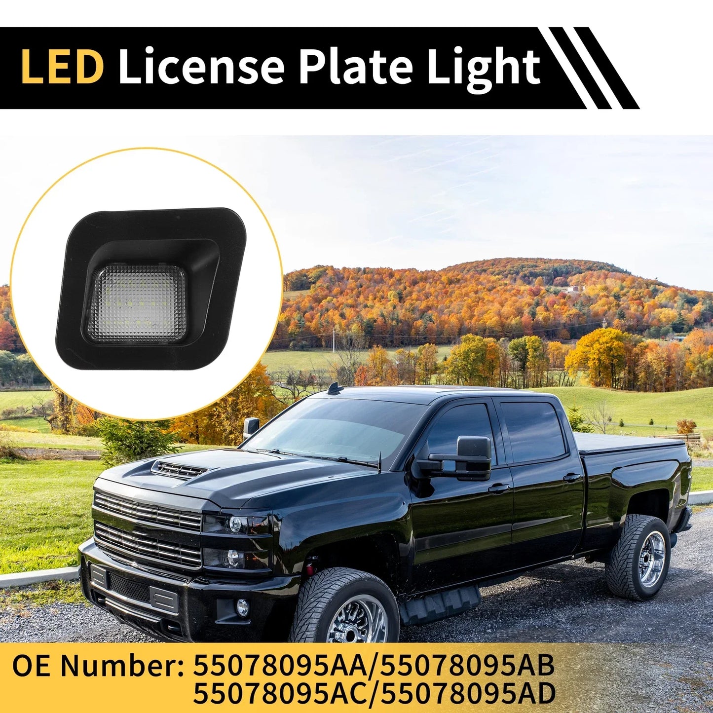 2 x License Plate Lights for Dodge Ram 1500 2500 3500 (2010-2023)