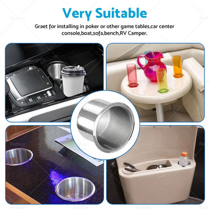Stainless Steel Cup Holders for Marine Car Truck Camper RV Boat