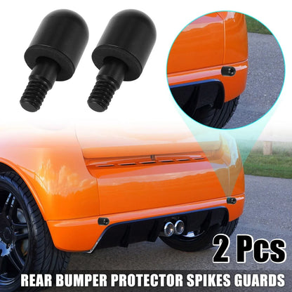 2 x Black Rear Bumper Round Guards for Mercedes-Benz Smart Fortwo (2007-2014)