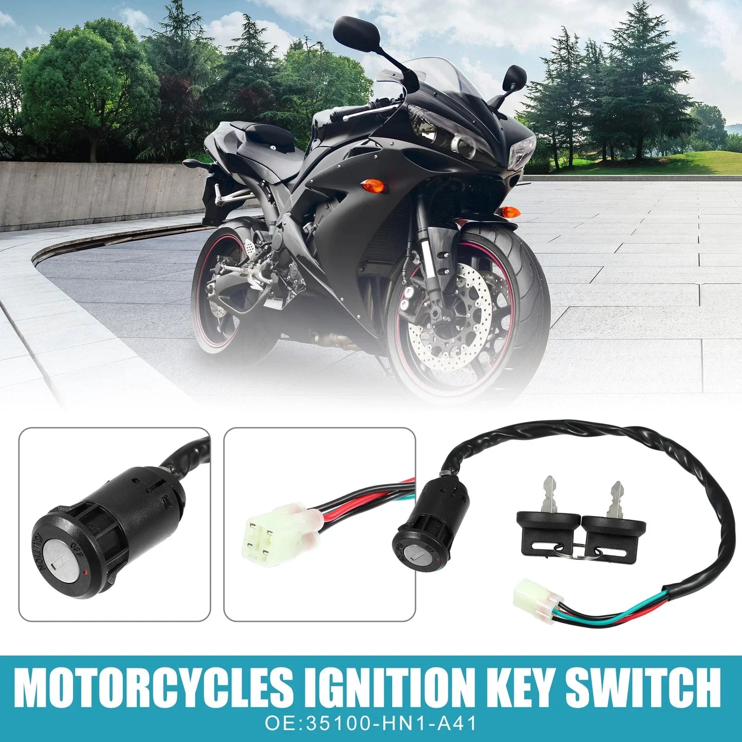 Motorcycle Ignition Key Switch for Honda 400EX (2005-2008)