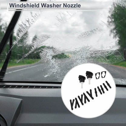 Windshield Washer Nozzle w/ 5" Hose Connector for Dodge - Black, White