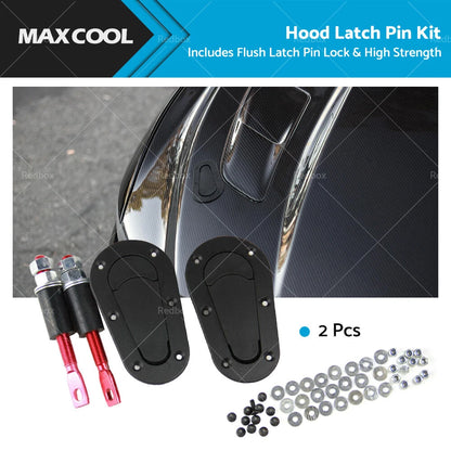 Universal Racing Mount Bonnet Hood Flush Latch Pin Locking Kit