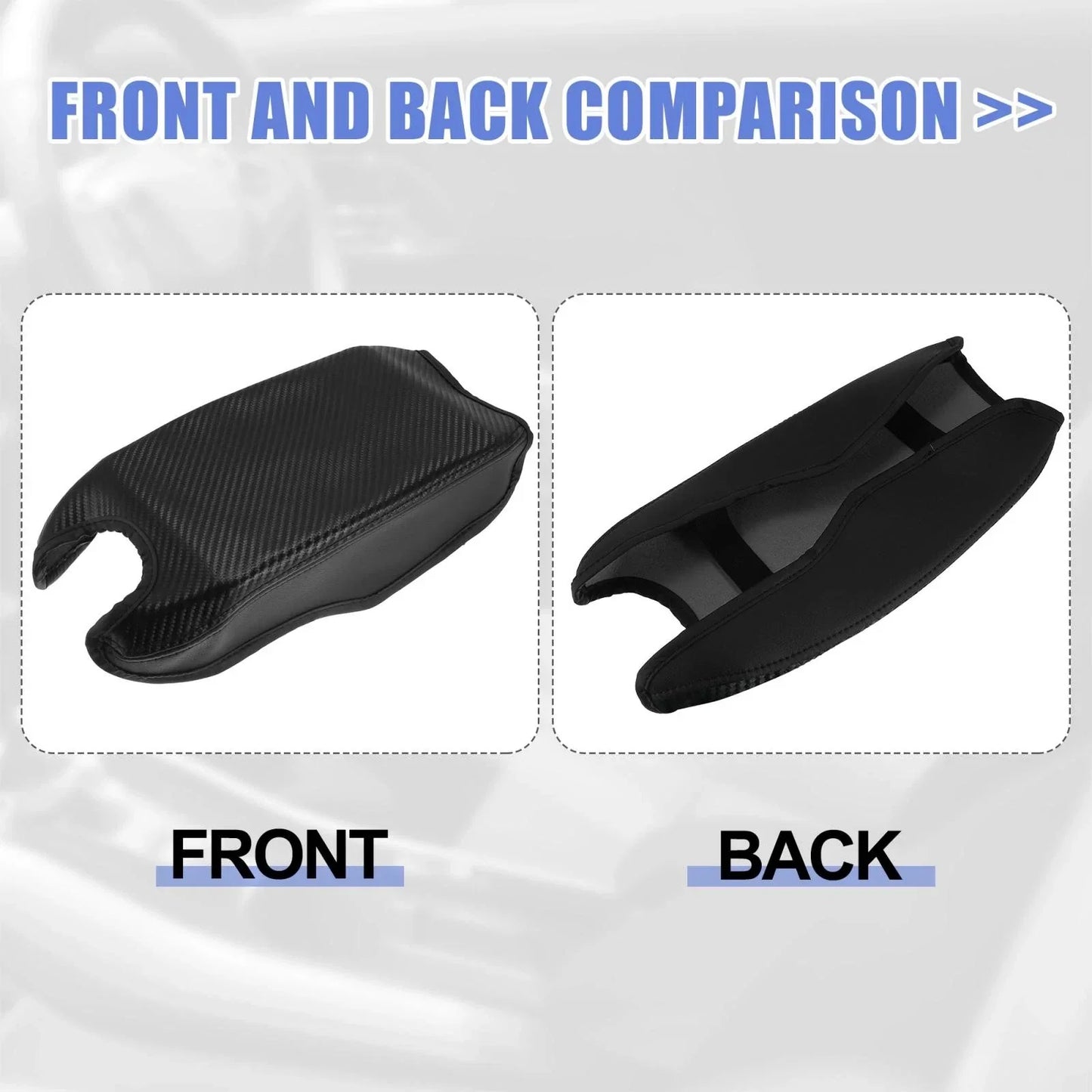 Auto Armrest Protective Cover Pad for Honda HR-V (2016-2021) Carbon Fiber