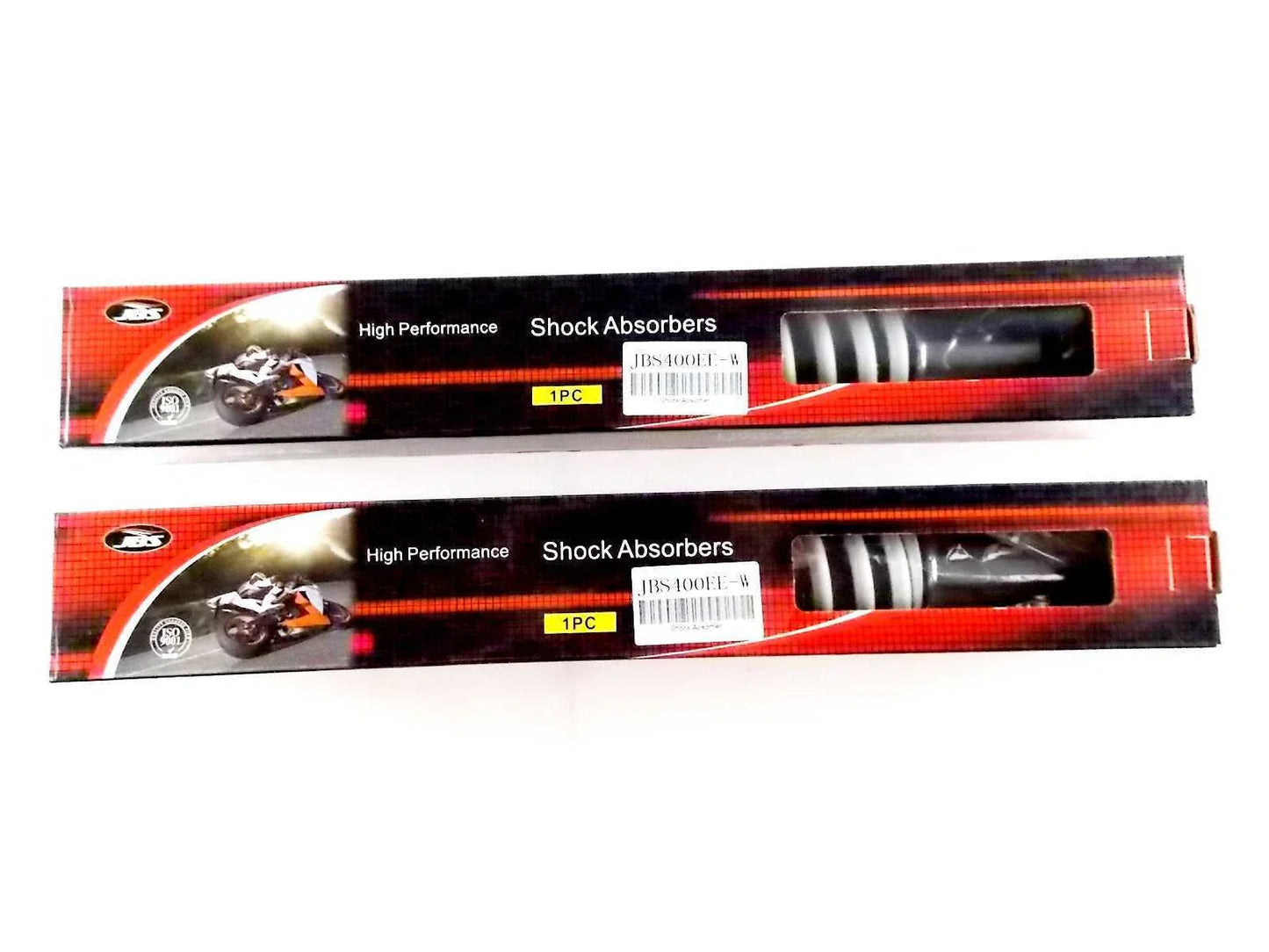 400mm White/Chrome Rear Shock Absorbers for Suzuki DR500S