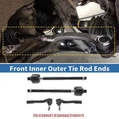4pcs Front Inner Outer Tie Rod Ends for Mercedes-Benz C55 (2005-2006)