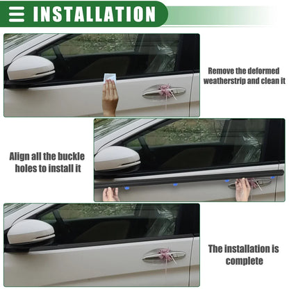 Window Weatherstrip Trim Seal Belt Kit Outer for Honda Civic (2012-2015)