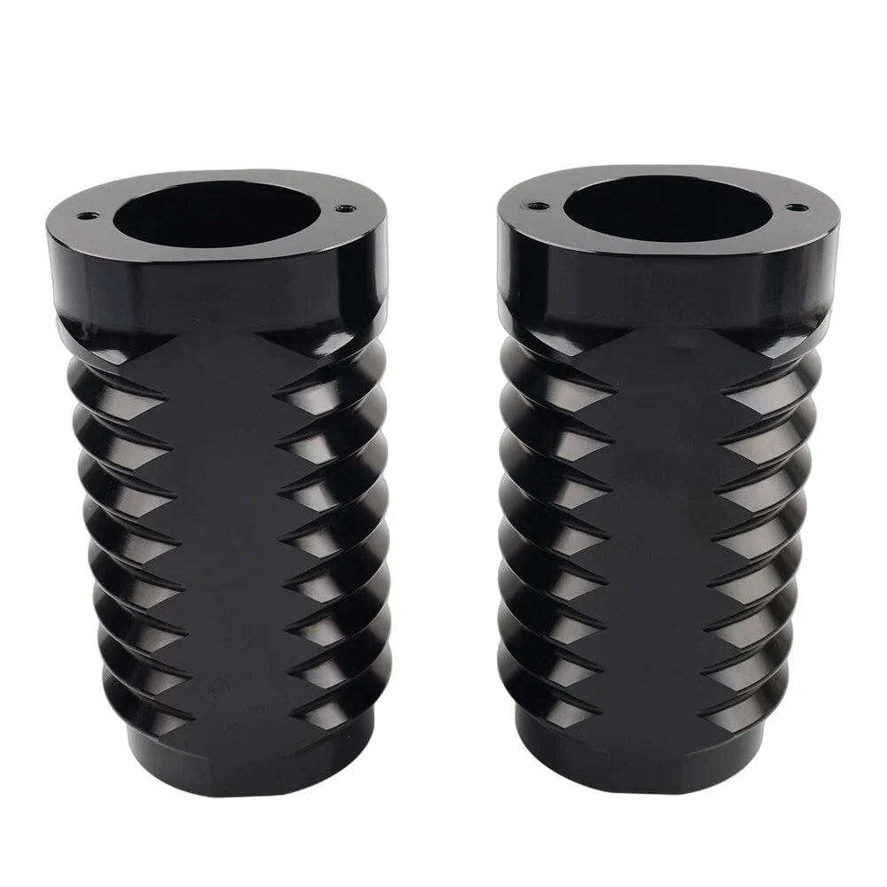 Black Retro Fork Boot Slider Covers for Harley Tour Road Street Tri Glide FLHR (2009-2023)