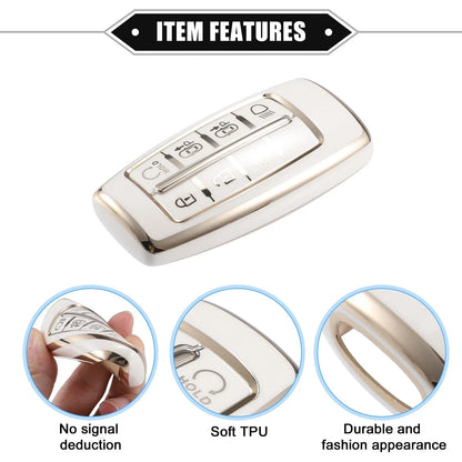 Keyless Smart Key Fob Case for Hyundai G80 GV80 8 Button TPU White (2021-2023)