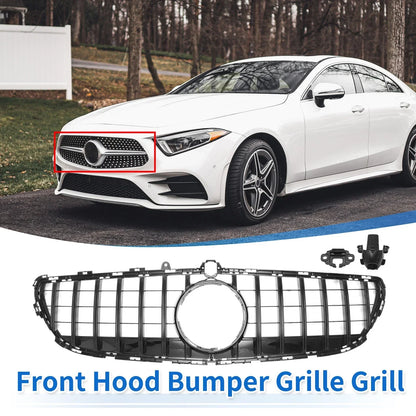 Front Upper Bumper Grille for Mercedes-Benz CLS400 2015-2018 Black Grille
