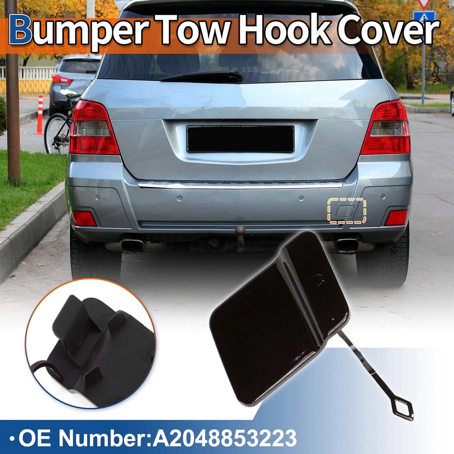 Rear Tow Hook Cover for Mercedes-Benz X204 2010-2012 - Brown