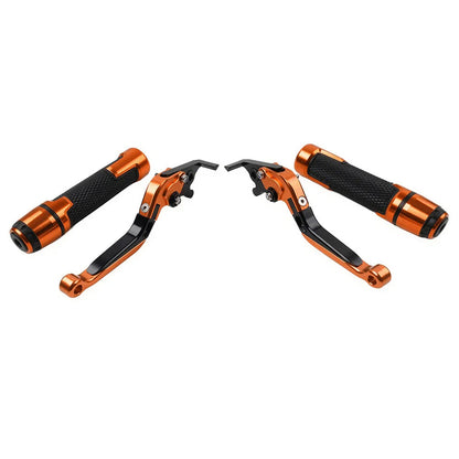 Orange Extendable Brake Clutch Levers Grips Set for Suzuki DL1000 (2002-2023)