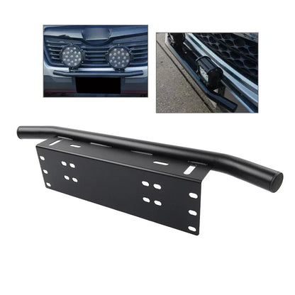 Black Bull Bar Front License Plate Mount Bracket for Off-Road Light Bar