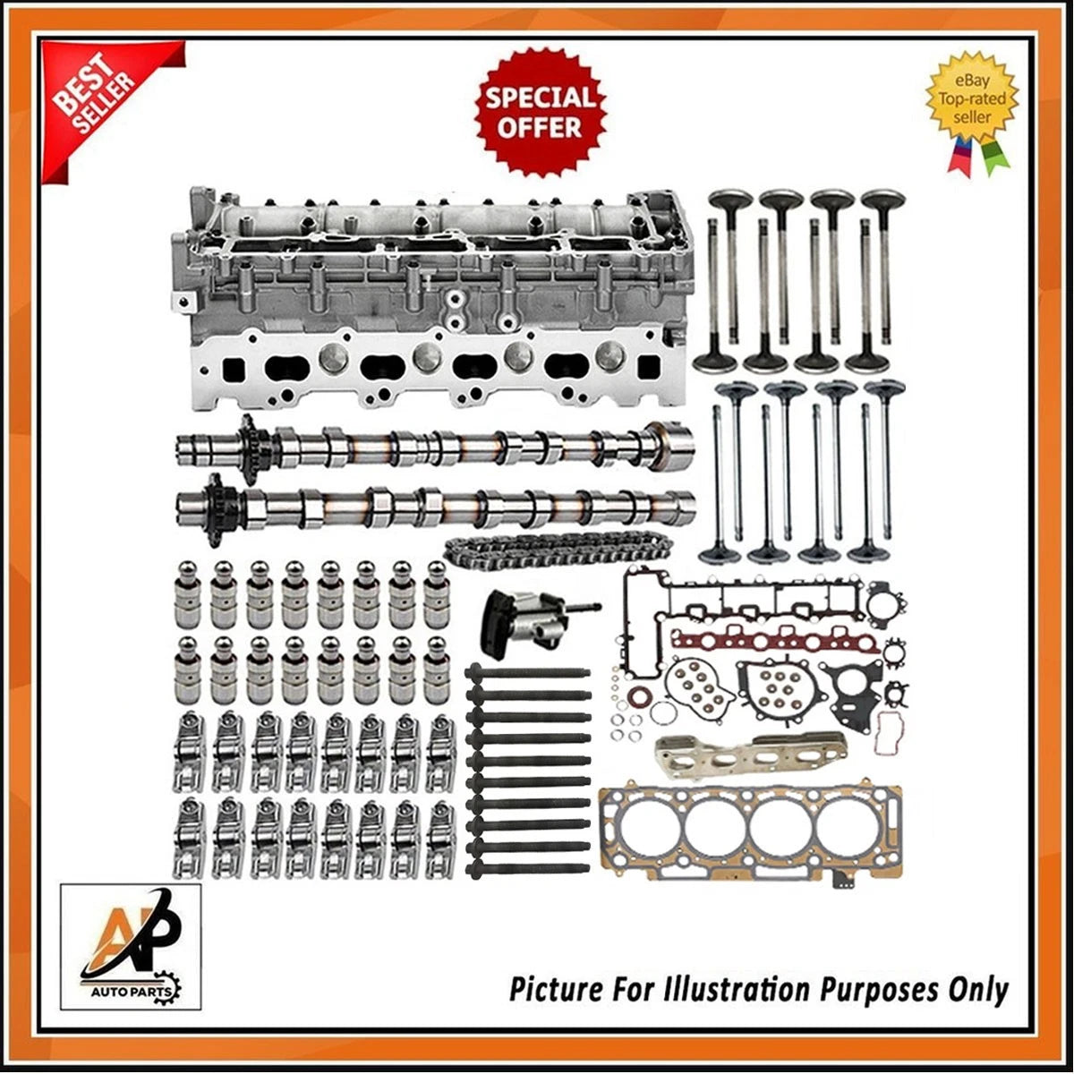 Diesel Cylinder Bare Head Replacement with Rebuild Kit for Peugeot 206 (2000–2013)