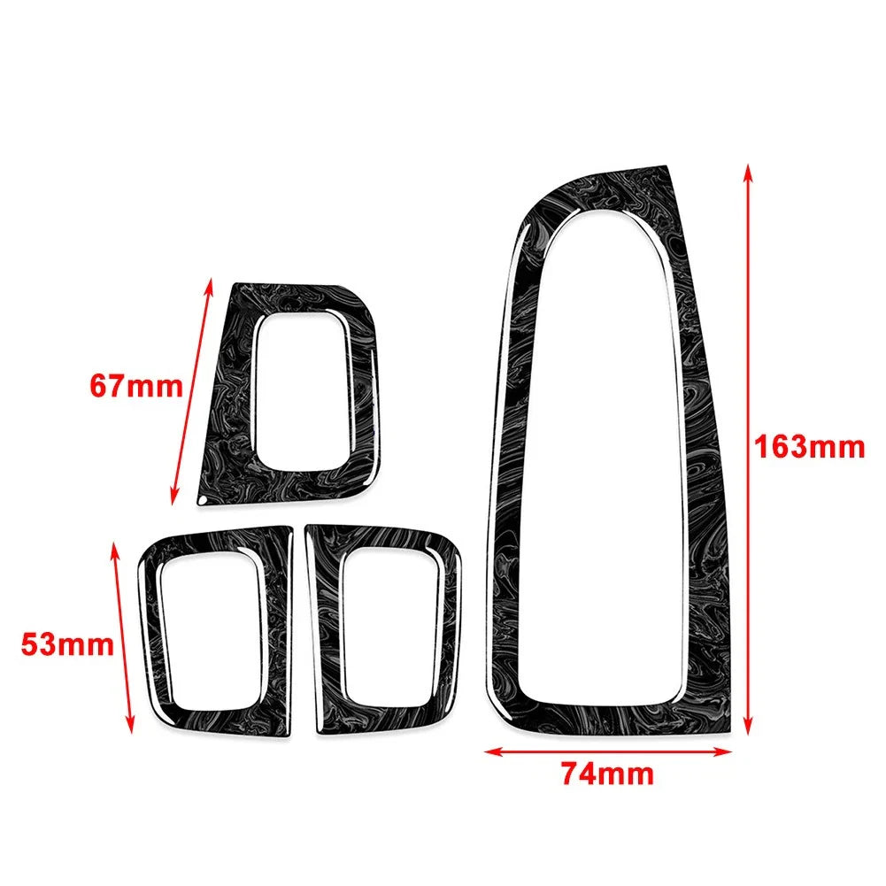 4x Fire Red Door Window Switch Panel Trim for Benz C-Class, GLC-Class (15-23)