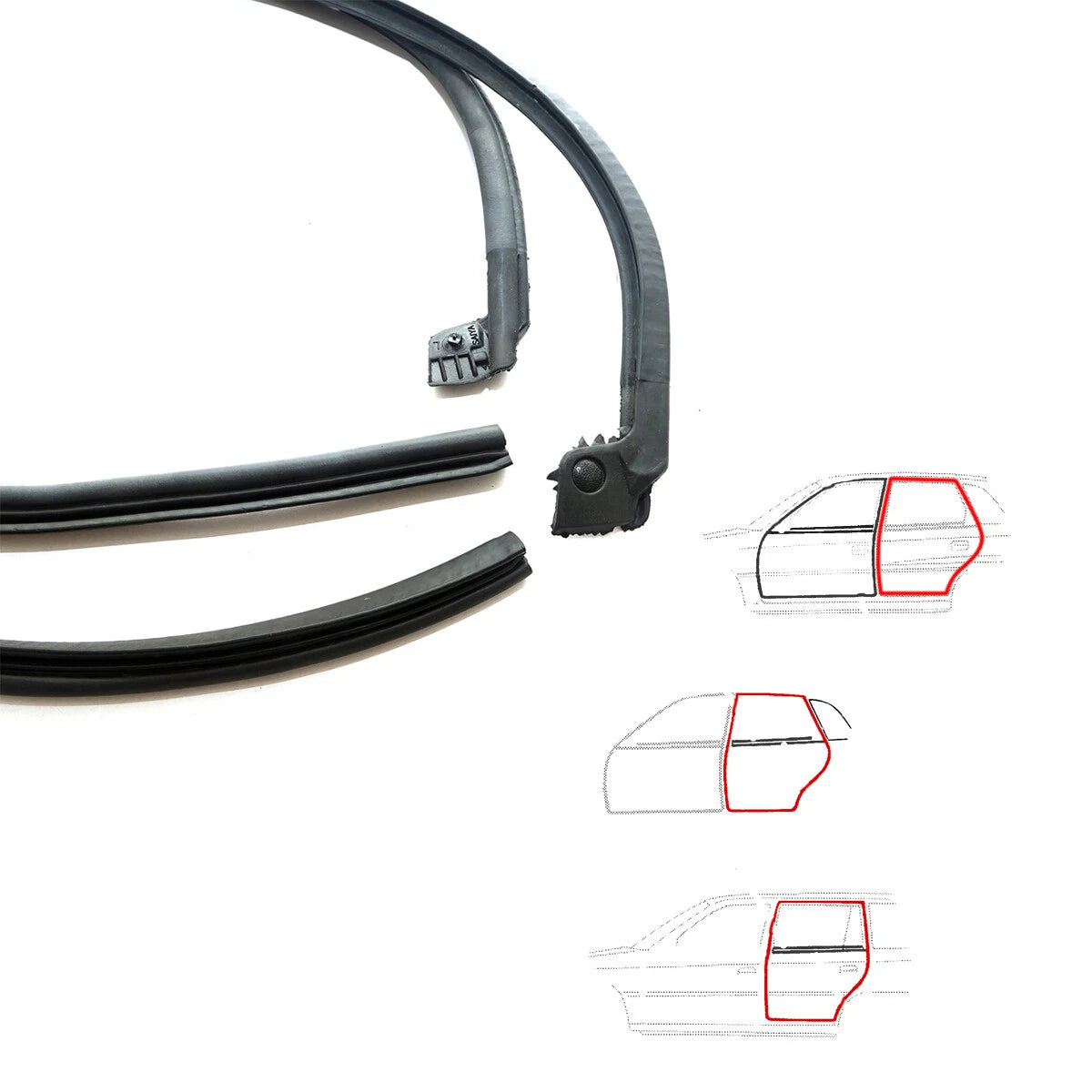 Rear Door Weatherstrip x2 for Honda Fit Jazz Hatchback 2015-2020