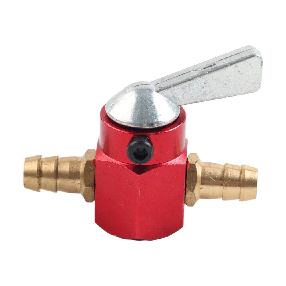 8mm On-Off Fuel Tap Gas Valve Petcock for Motorcycle Inline - Red