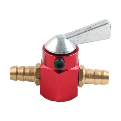 8mm On-Off Fuel Tap Gas Valve Petcock for Motorcycle Inline - Red