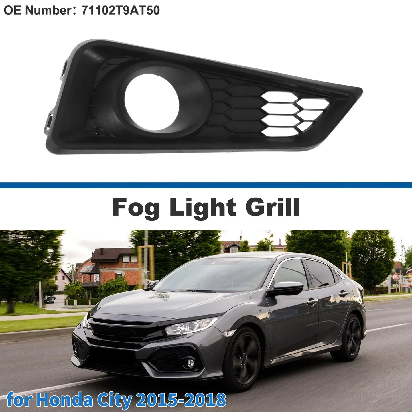 Front Right Fog Light Grill for Honda City (2015-2018)
