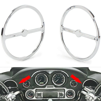 Chrome Speaker Trim Ring Covers for Harley Electra Tri Glide (2014-2023)