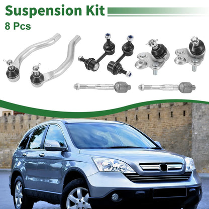 8pcs Front Suspension Kit for Honda Civic  - Tie Rod Ends, Sway Bar Links, Ball Joints