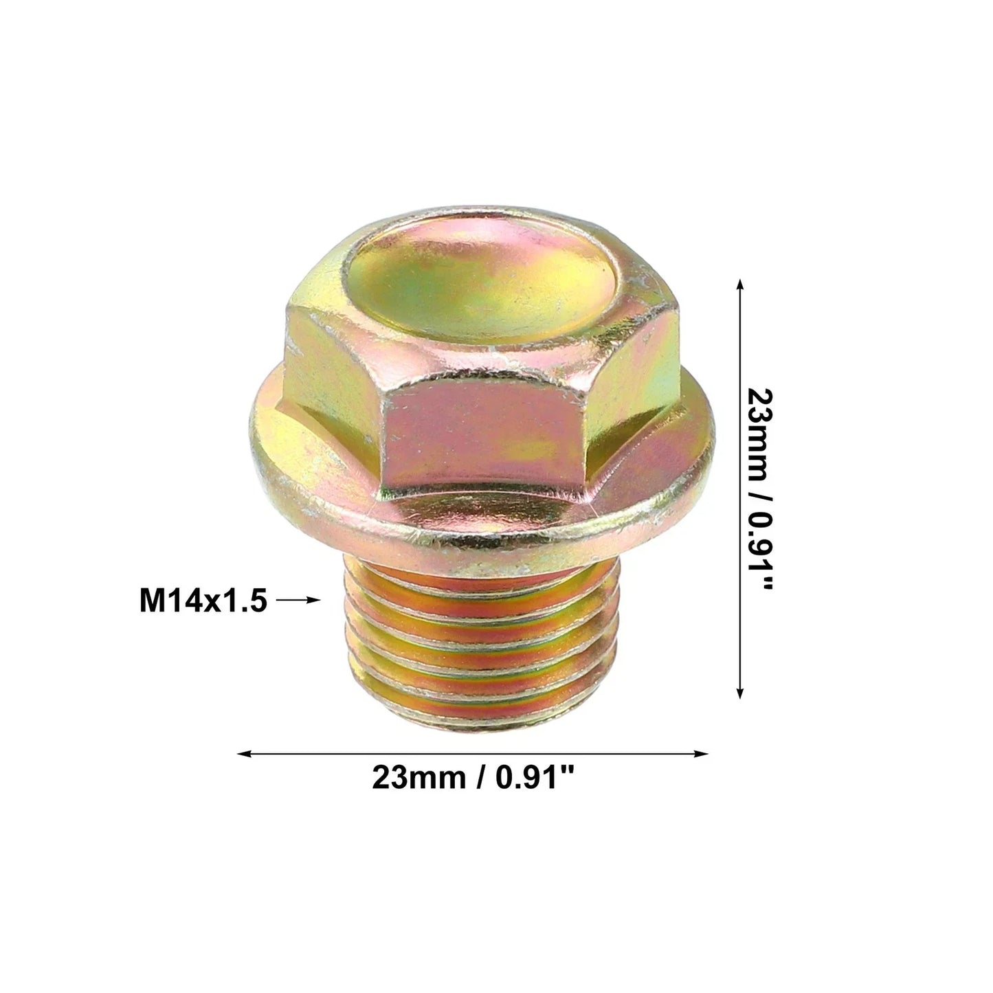 M14x1.5 Engine Oil Drain Plug Screws 2 Pcs w/ Seal Rings for Honda