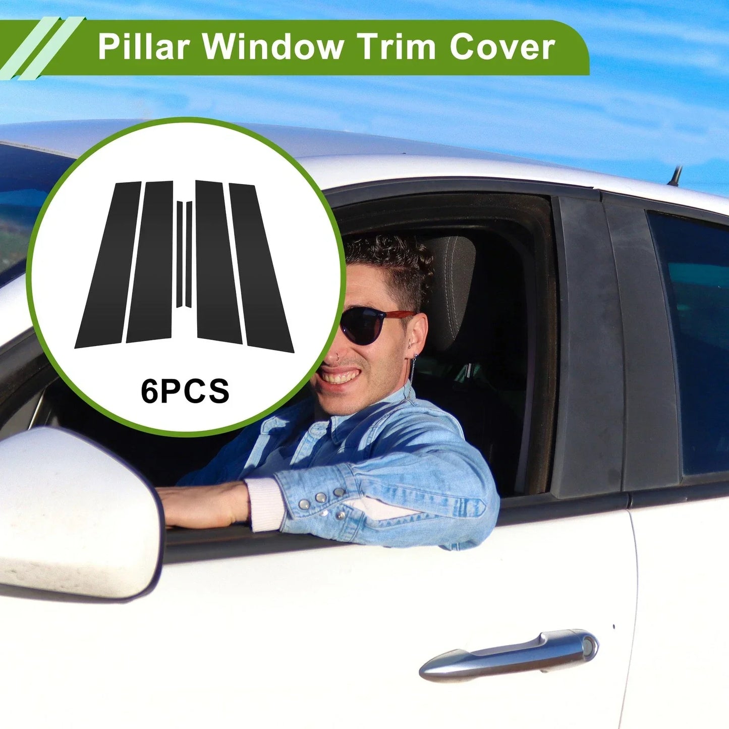 6 x Pillar Window Trim for Chevy Malibu (2013-2015) Black