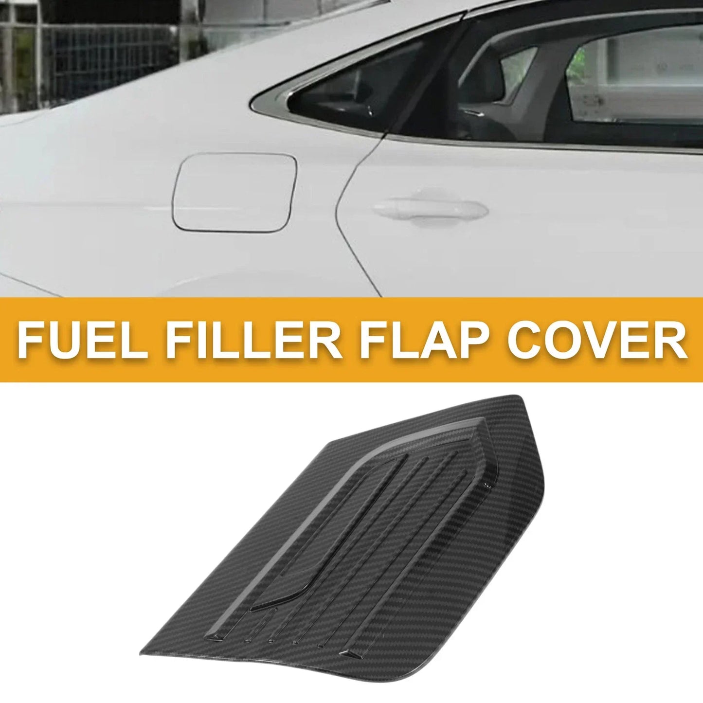 Fuel Tank Door Cap for Honda Fit 2021-2025 Gas Tank Flap Carbon Fiber Black