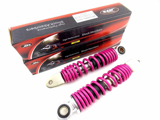 195mm JBS Pink/Chrome Rear Shock Absorbers for Yamaha PW50 Peewee