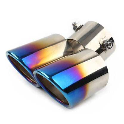 Dual Stainless Steel Exhaust Pipe Tail Muffler Tip for Universal Car