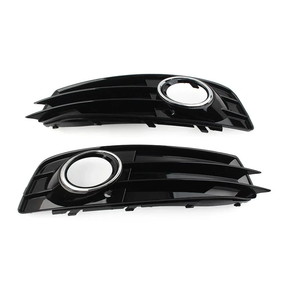 Front Bumper Fog Light Grille Covers with Chrome Ring for Audi A3 (09-12)