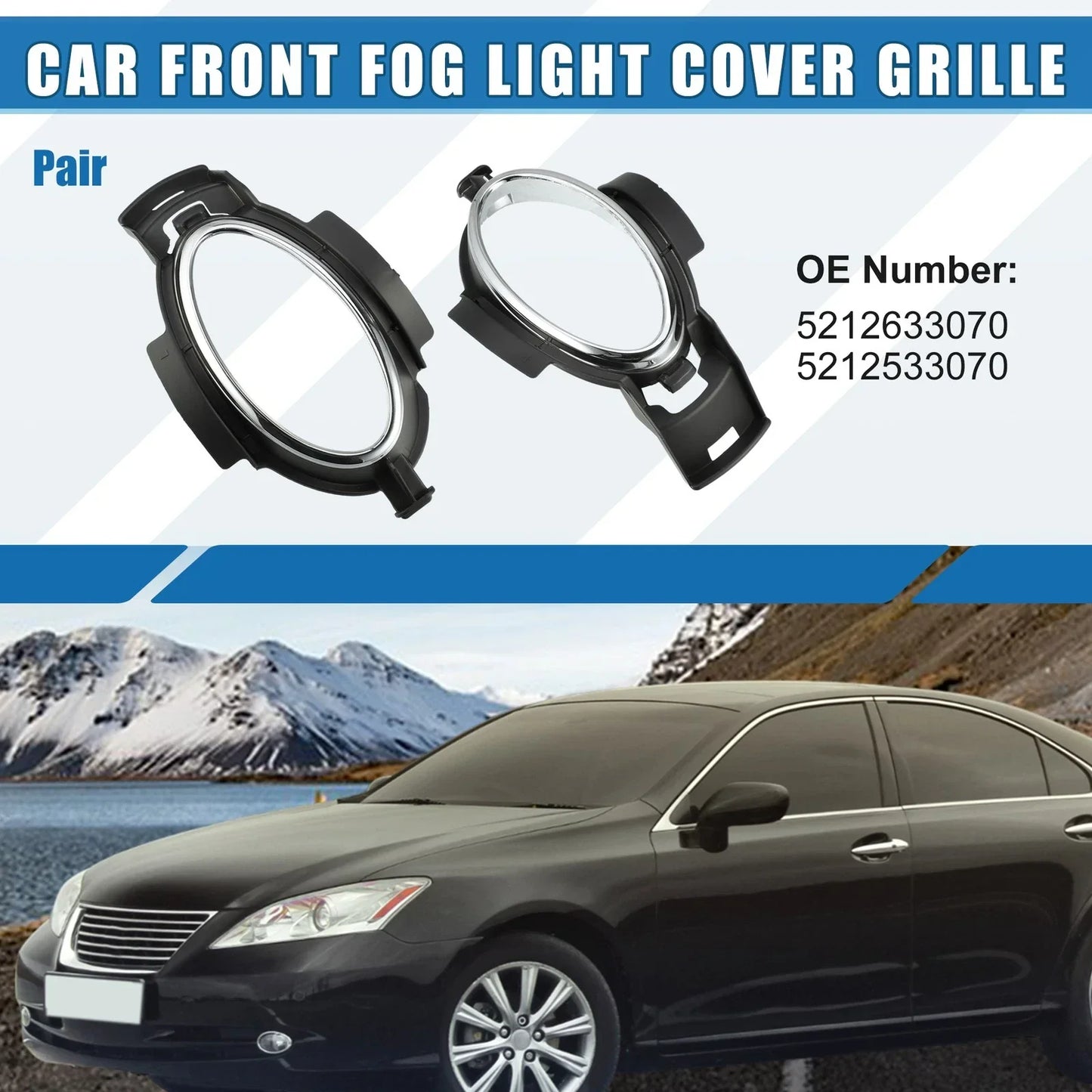 Front Fog Light Grille Cover Trim 2 x for Lexus ES350 (2007-2012)