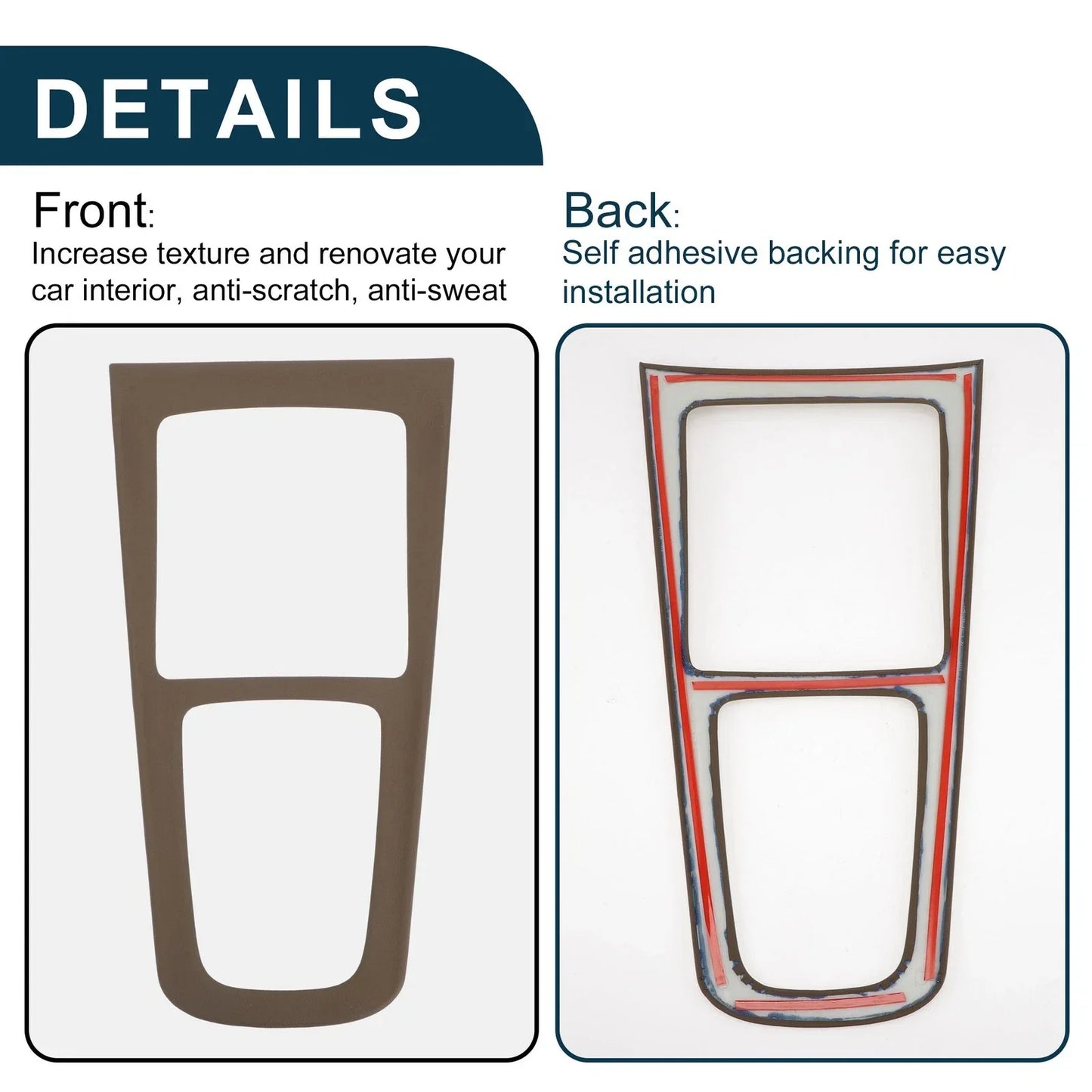 Center Console Panel Sticker for Mercedes-Benz GLA GLB EQA EQB Deep Brown