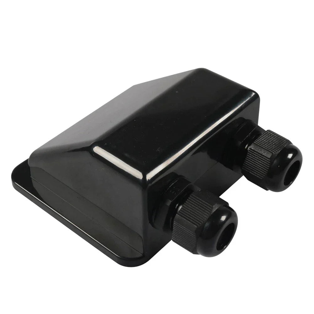 Double Wire Cable Entry Gland Box for Solar Panel RV Caravan Black