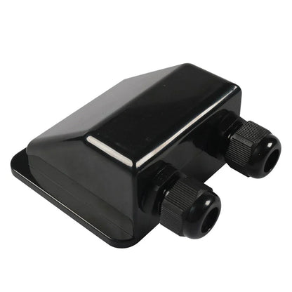 Double Wire Cable Entry Gland Box for Solar Panel RV Caravan Black