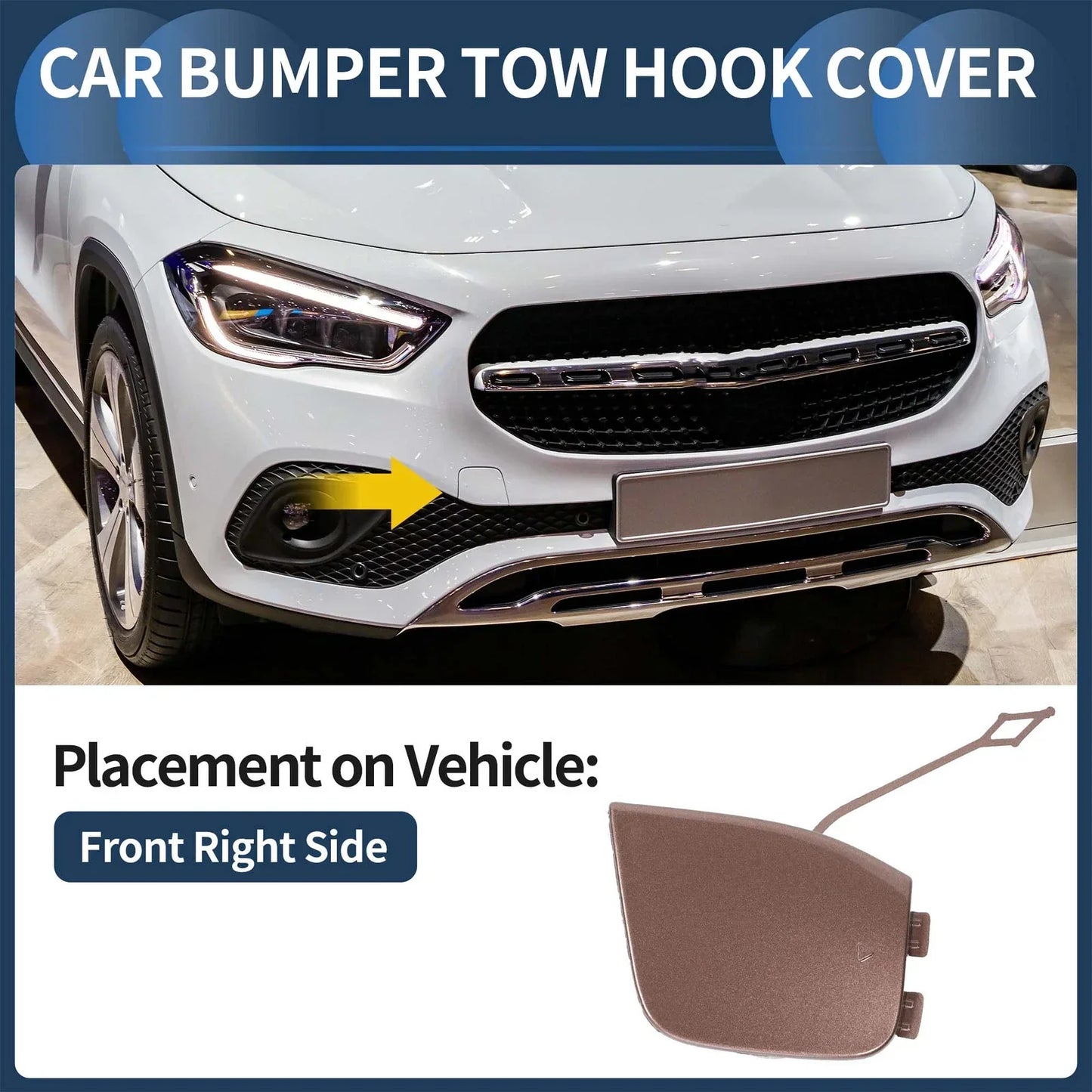 Front Bumper Tow Hook Cover for Mercedes-Benz GLA Class (2015-2023)