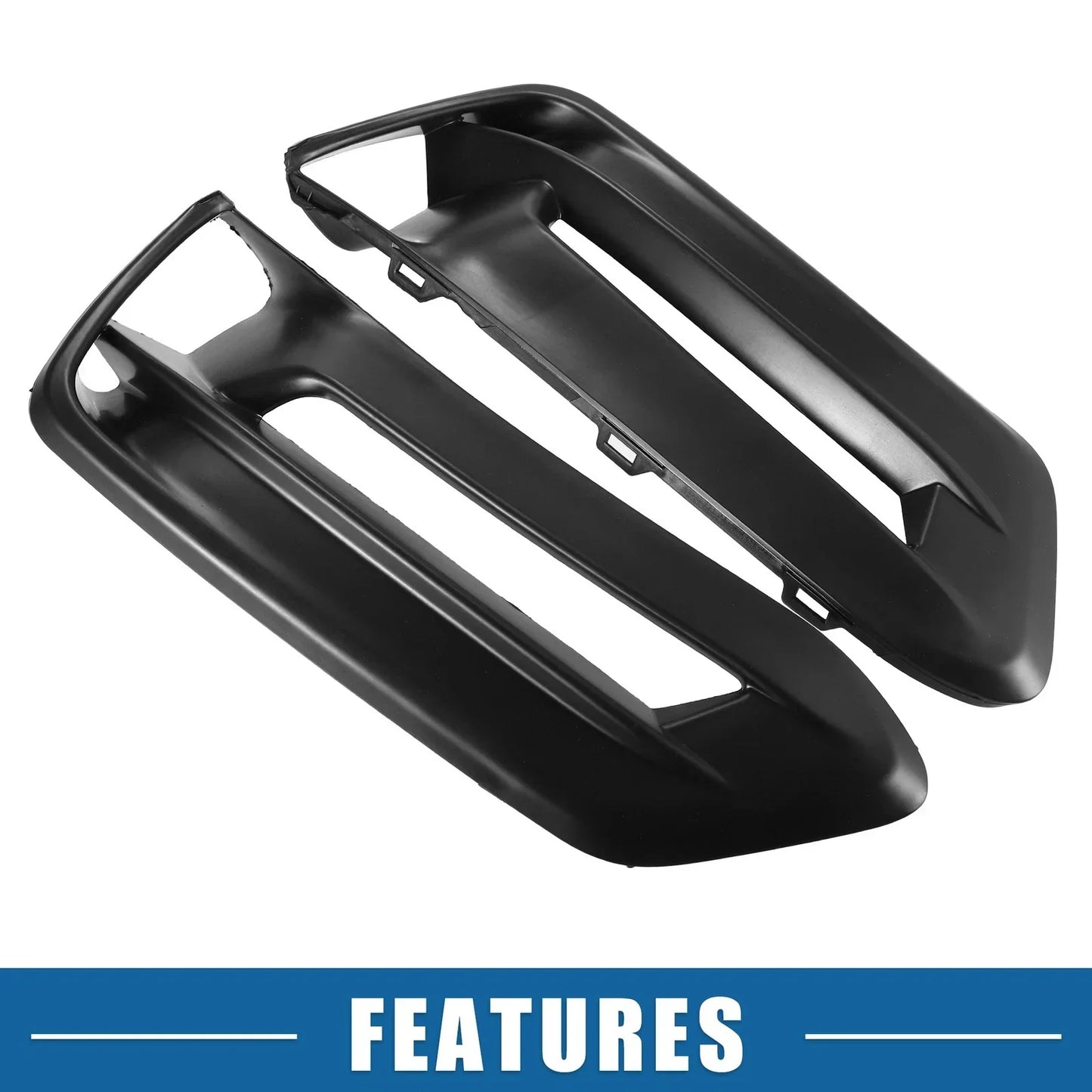 2 x Front Fog Light Grille Covers for Honda Accord (2018-2020) Black