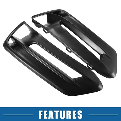 2 x Front Fog Light Grille Covers for Honda Accord (2018-2020) Black