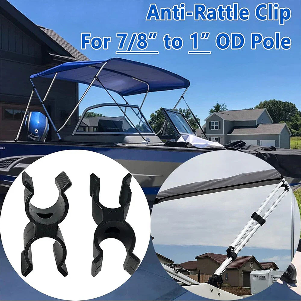 Black Pole Clips for Bimini Top Anti-Rattle Brace Rowing Boat