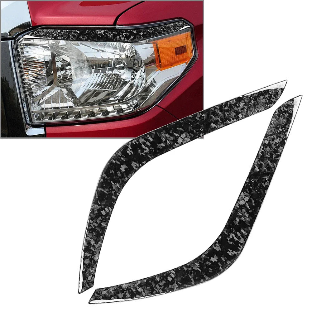 Forged Pattern Headlight Eyebrow Eyelid Covers for Toyota Tundra (2014-2021)