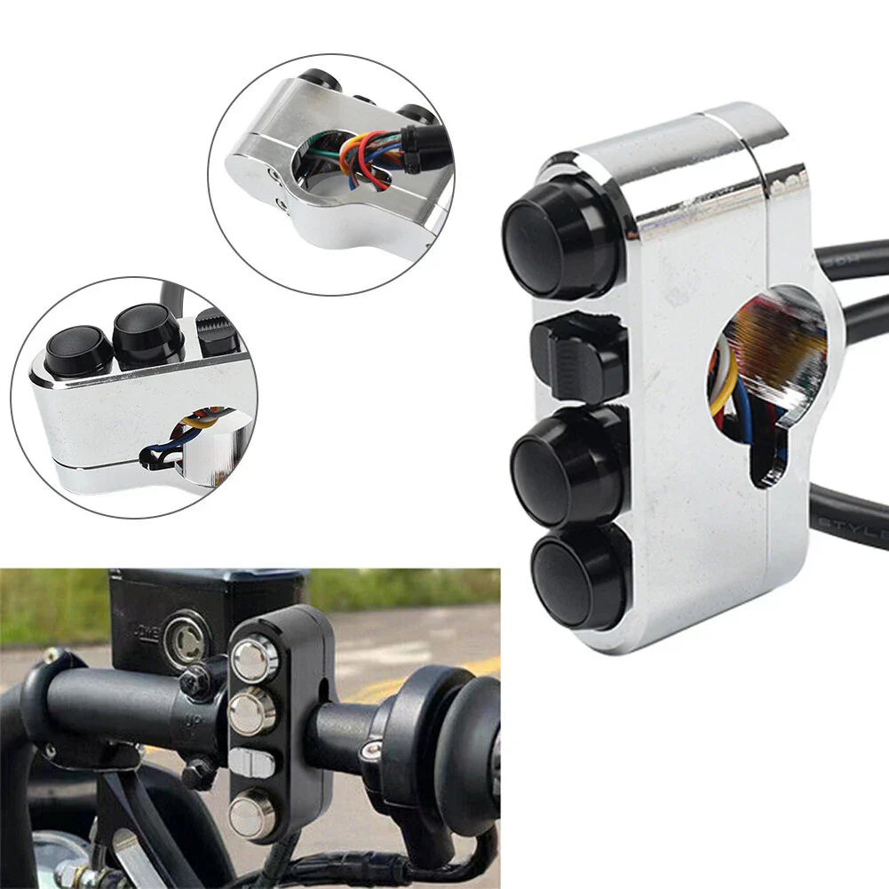 Handlebar Control Switches w/Wiring Harness for Harley Dyna Sportster