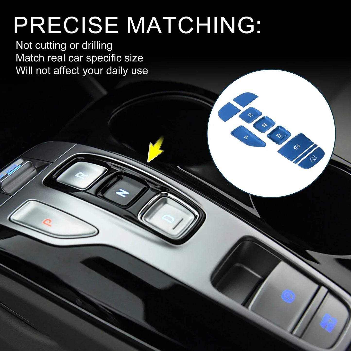Gear Shift Panel Button Handbrake Parking Brake Sticker for Hyundai Tucson (2015-2023)