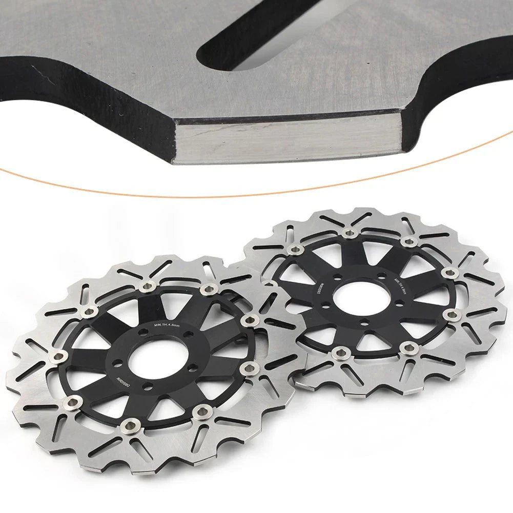 Front Brake Discs Rotors Black for KAWASAKI ZX9R ZX900C ZX12R (1998-2006)