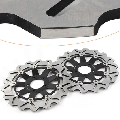 Front Brake Discs Rotors Black for KAWASAKI ZX9R ZX900C ZX12R (1998-2006)