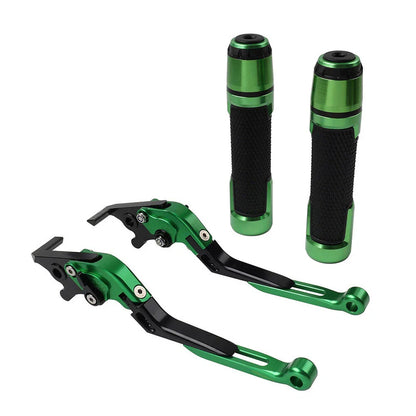 Green Extendable Brake Clutch Levers Grip Set for Ducati Monster (2001-2006)