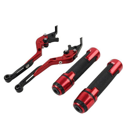 Red Extendable Brake Clutch Levers Grip Set for Yamaha TMAX 500 560