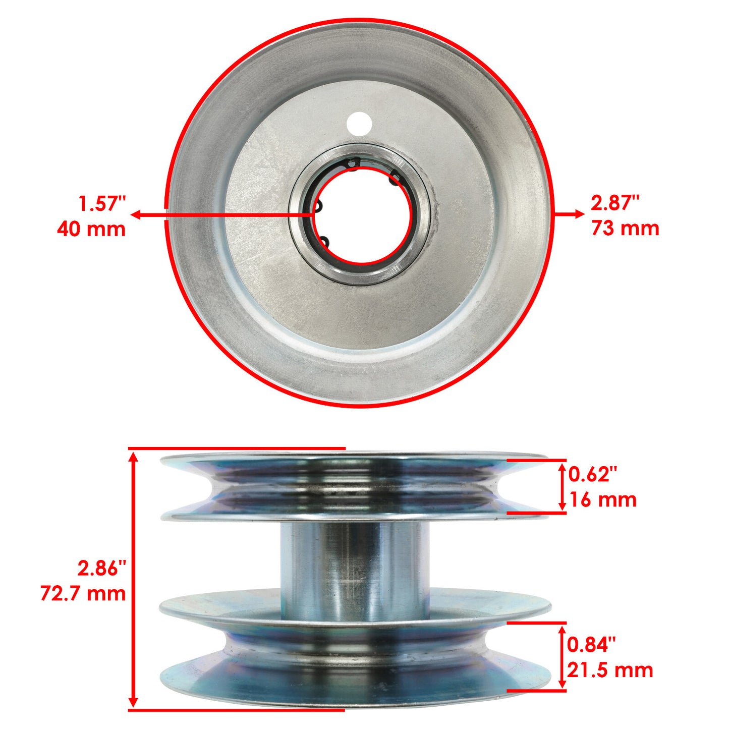 48 Inch Deck Double Pulley Assembly Replacement for Cub Cadet (2005–2015)