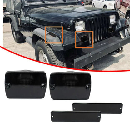 2 x Smoked Bumper Signal+Fender Side Marker Lights for Car